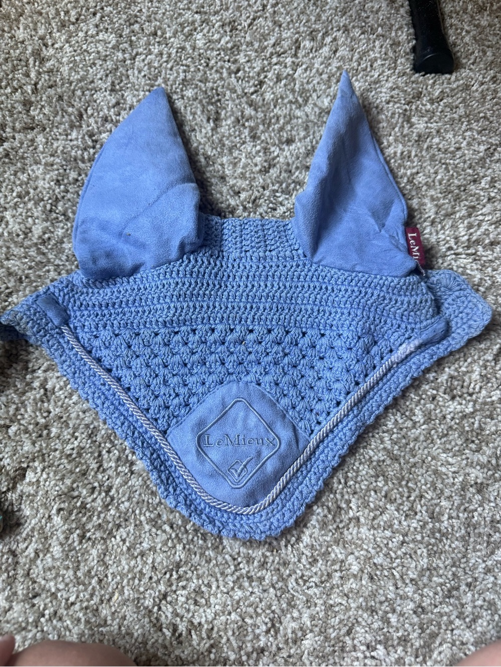 LeMieux Blue Crochet Ear Bonnet - Light Blue